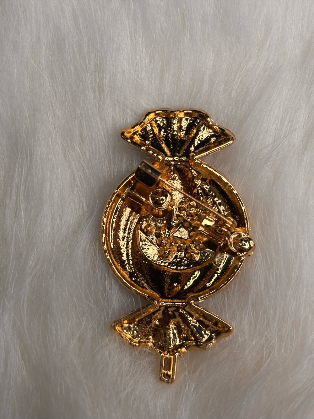 Halloween Jack O’ Lantern Candy Rhinestone Brooch - Picture 2 of 3